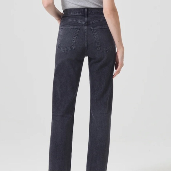 Agolde Hi-Rise Stovepipe Black Women's Jeans - Picture 3 of 12